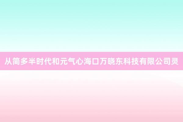 从简多半时代和元气心海口万晓东科技有限公司灵