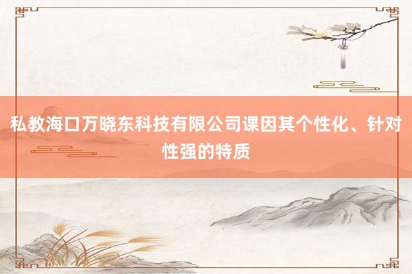 私教海口万晓东科技有限公司课因其个性化、针对性强的特质